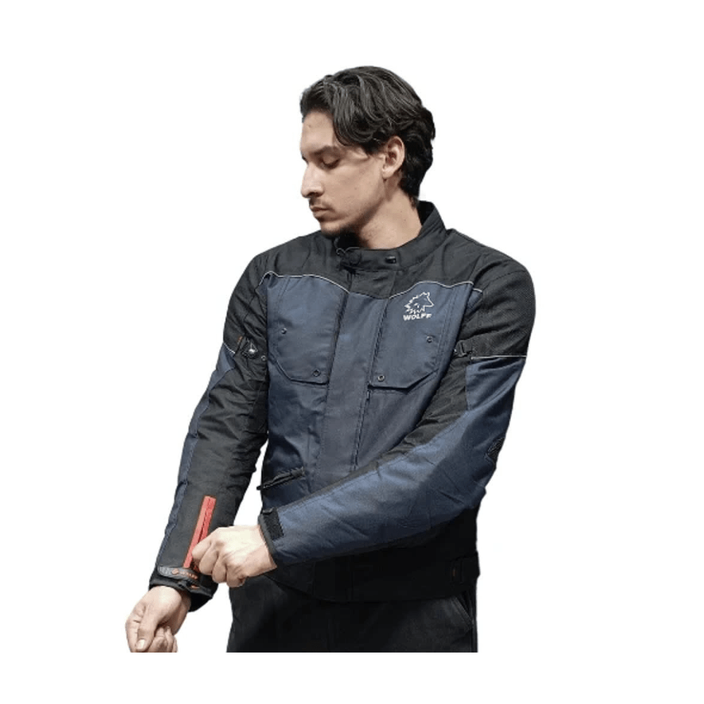 CHAQUETA PARA MOTO CORDURA WOLFF AZUL3