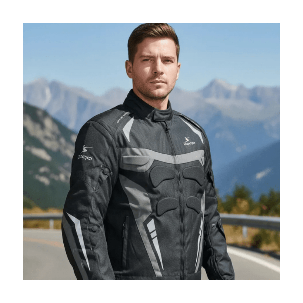CHAQUETA PARA MOTOCICLISTAS SAFE DRIVE NEGRA GRIS | PARA SUPERAR CUALQUIER DESAFÍO3