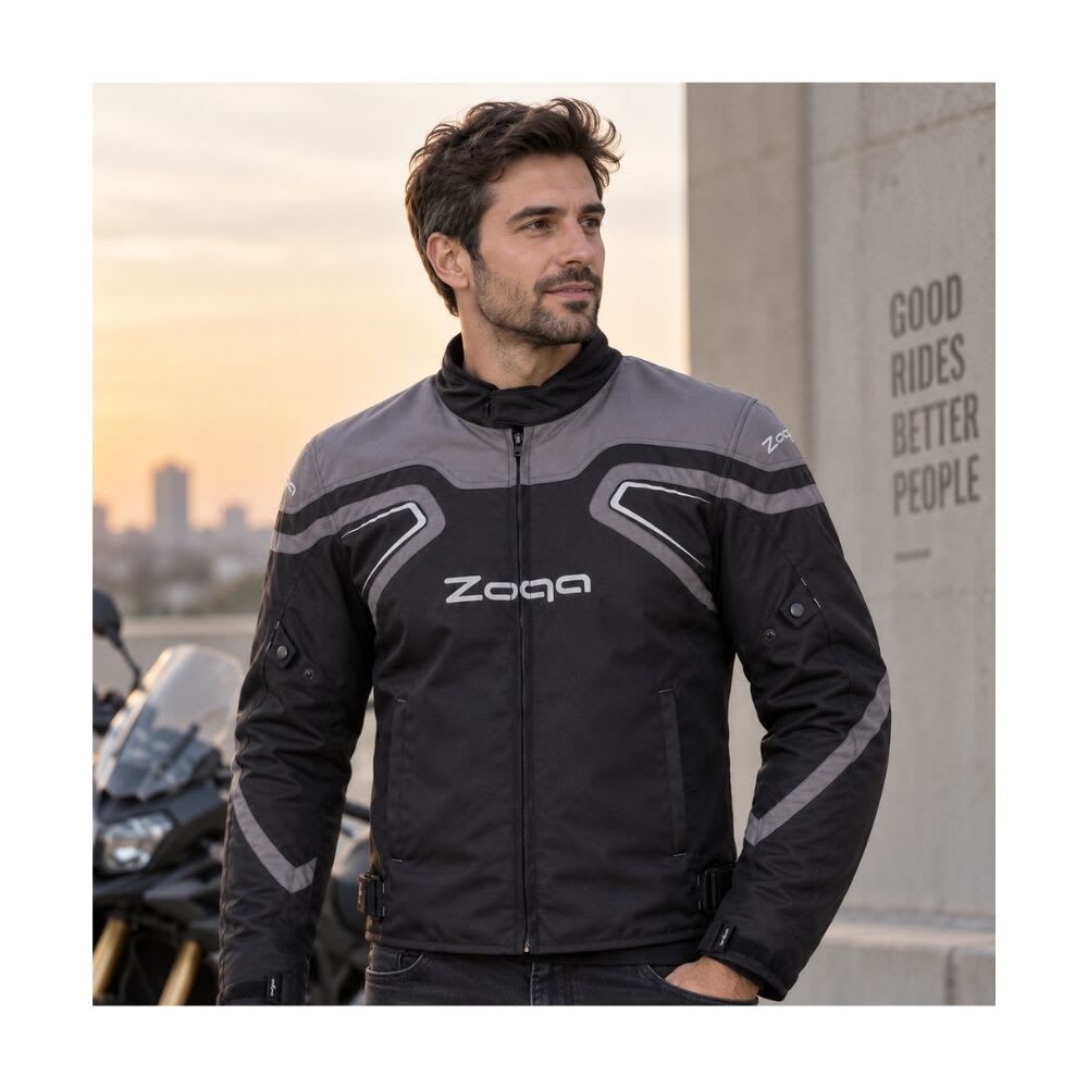 CHAQUETA PARA MOTO SAFE DRIVE GRIS2