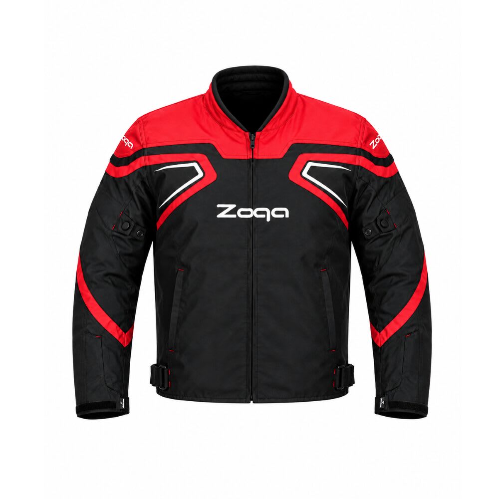CHAQUETA PARA MOTO SAFE DRIVE NEGRA ROJA1