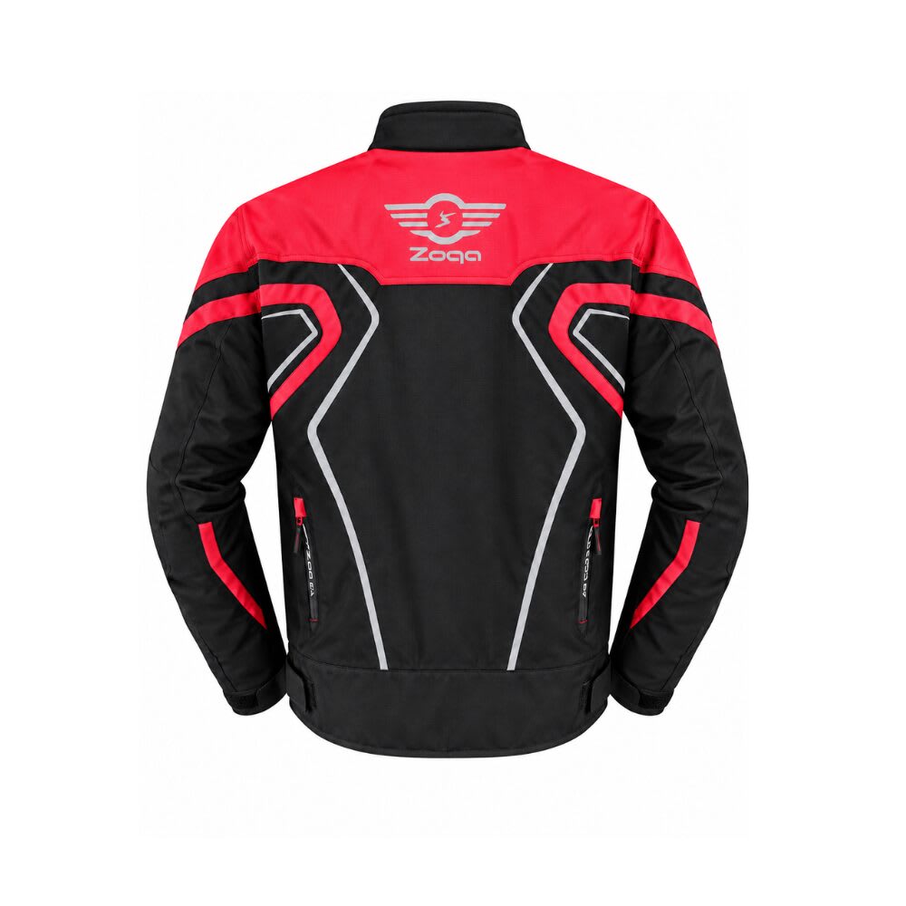 CHAQUETA PARA MOTO SAFE DRIVE NEGRA ROJA3