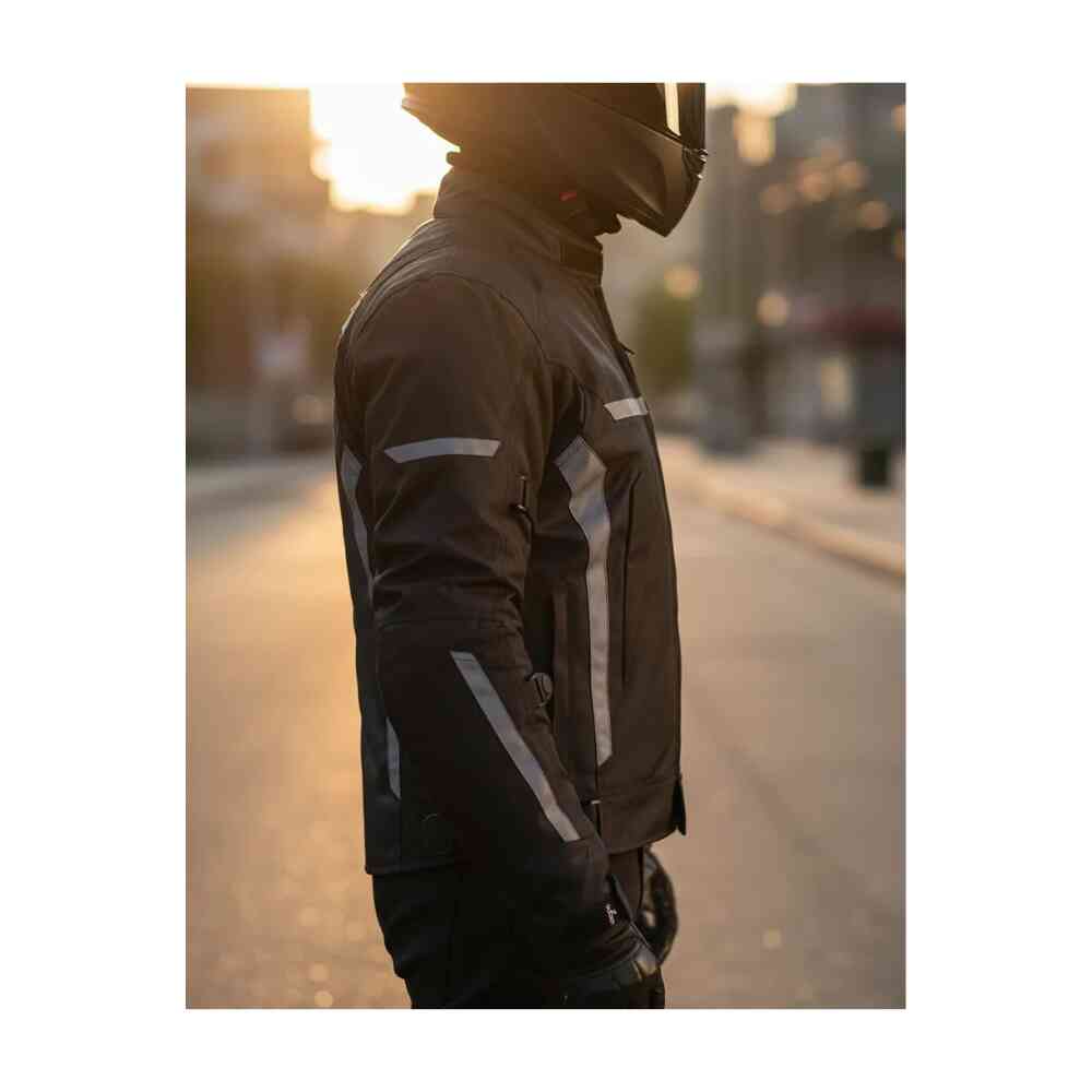 CHAQUETA PARA MOTO SAFE DRIVE ADVENTURE NEGRA GRIS BICAPA IMPERMEABLE2