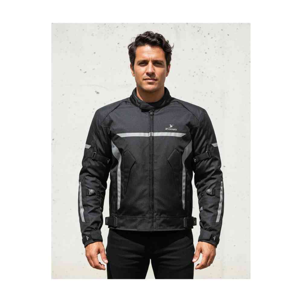 CHAQUETA PARA MOTO SAFE DRIVE ADVENTURE NEGRA GRIS BICAPA IMPERMEABLE3