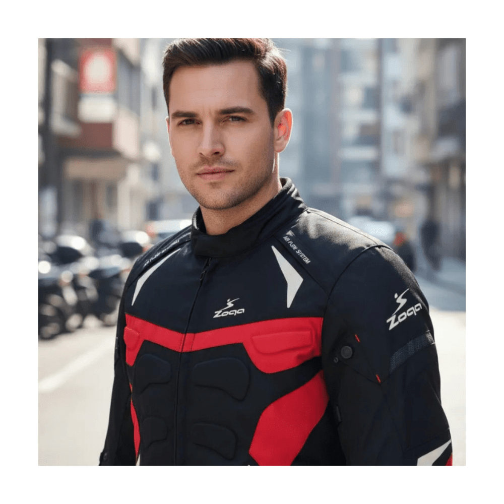 CHAQUETA PARA MOTOCICLISTAS SAFE DRIVE NEGRA ROJO | NACIDA PARA DESAFÍOS5
