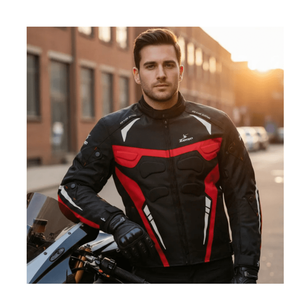 CHAQUETA PARA MOTOCICLISTAS SAFE DRIVE NEGRA ROJO | NACIDA PARA DESAFÍOS3