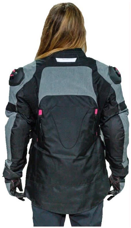 chaqueta mujer larga KMZ Sahara Negro Rosado1