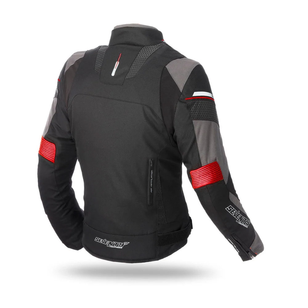 Chaqueta para Moto Mujer Seventy SD-JR71 Invierno Racing Mujer Negra Rojo2