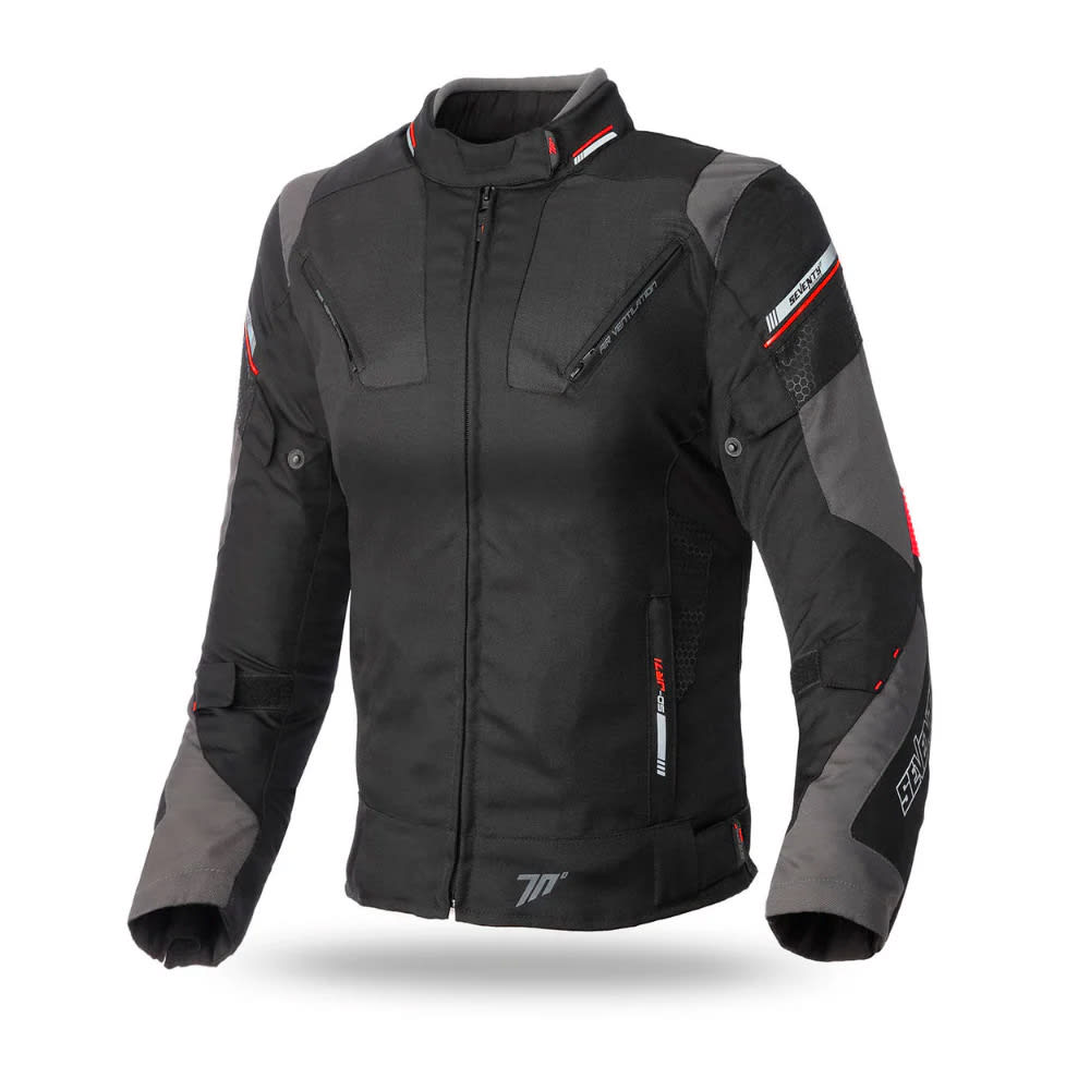 Chaqueta para Moto Mujer Seventy SD-JR71 Invierno Racing Mujer Negra Rojo1