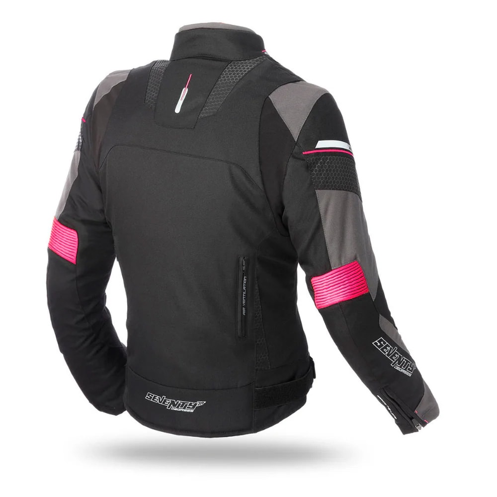 Chaqueta para Moto Mujer Seventy SD-JR71 Invierno Racing Mujer Negra Rosa2