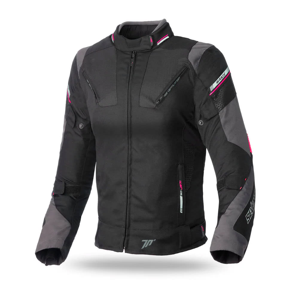 Chaqueta para Moto Mujer Seventy SD-JR71 Invierno Racing Mujer Negra Rosa1