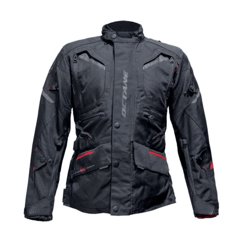 CHAQUETA PARA MOTO OCTANE SUSPENSIÓN TRICAPA NEGRA1