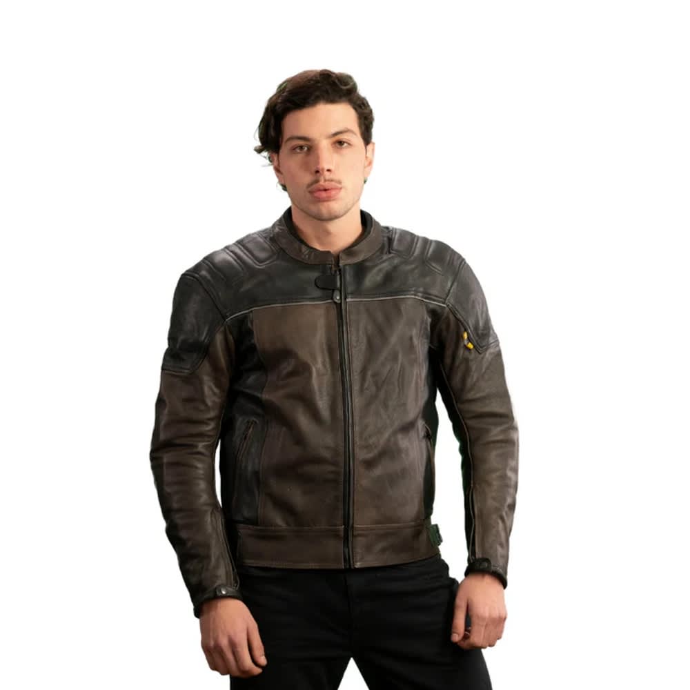CHAQUETA CUERO COLOSO CAFÉ PARA MOTO | PROTECCIÓN, ESTILO Y RESISTENCIA1