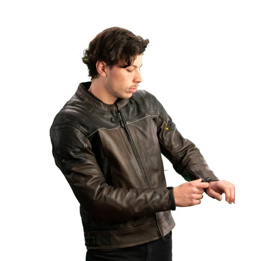 CHAQUETA CUERO COLOSO CAFÉ PARA MOTO | PROTECCIÓN, ESTILO Y RESISTENCIA2