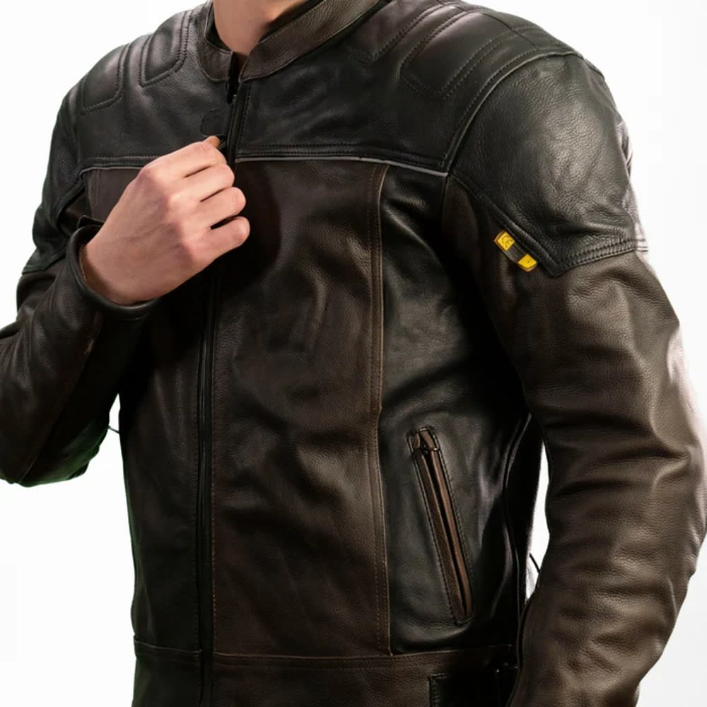 CHAQUETA CUERO COLOSO CAFÉ PARA MOTO | PROTECCIÓN, ESTILO Y RESISTENCIA6