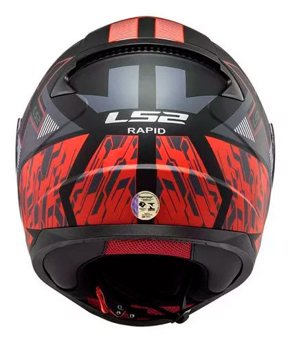 Casco Ls2 Ff353 Rapid Xtreet color negro con rojo (con mica transparente)3