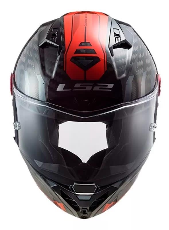 Casco Moto Carbono Ls2 Ff805 Thunder Sputnik Metal Rojo2