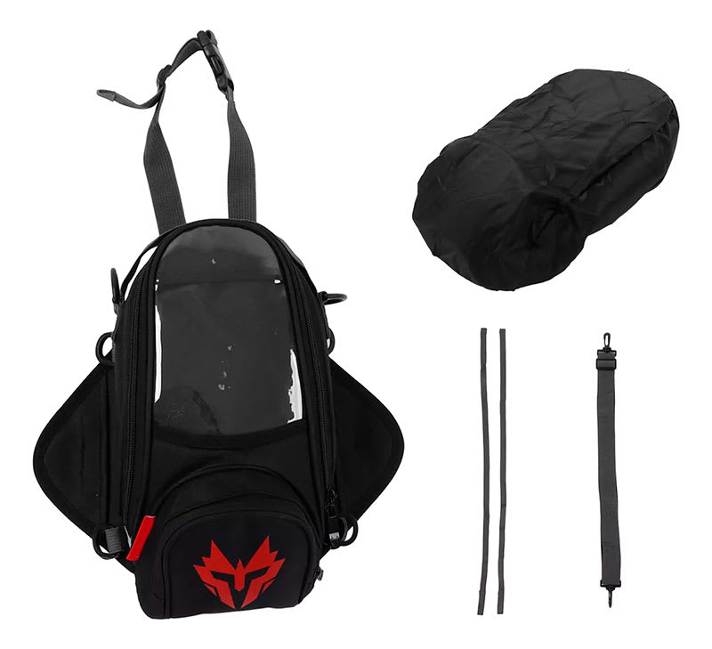 bolso impermeable para estaque de moto negro rojo - Negro-rojo1
