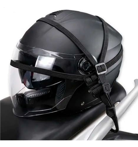 Amarra Elastica Para Casco Con Gancho Ajustable De 60-120cm - Negro1