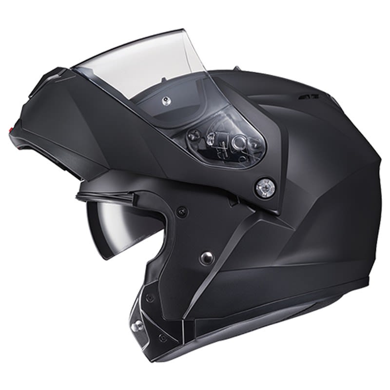 CASCO HJC C91N SOLID NEGRO MATE | CASCO ABATIBLE CON VISOR SOLAR Y PREPARADO PARA PINLOCK3