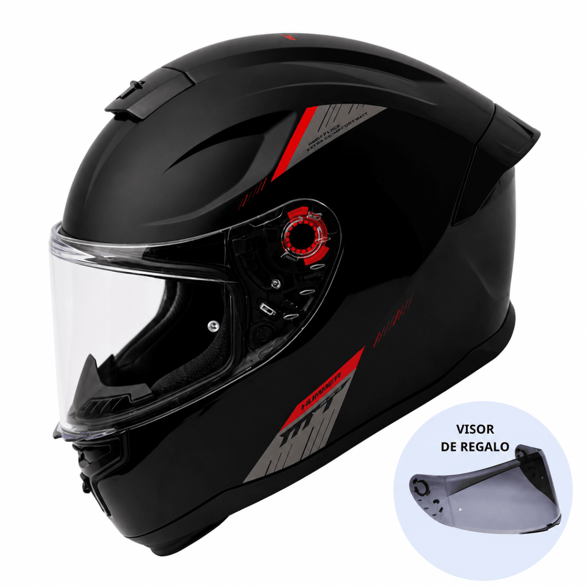 CASCO MT FF114 HUMMER SOLID A1 NEGRO BRILLO | EL CLÁSICO QUE NUNCA FALLA (VISOR OSCURO DE REGALO)2