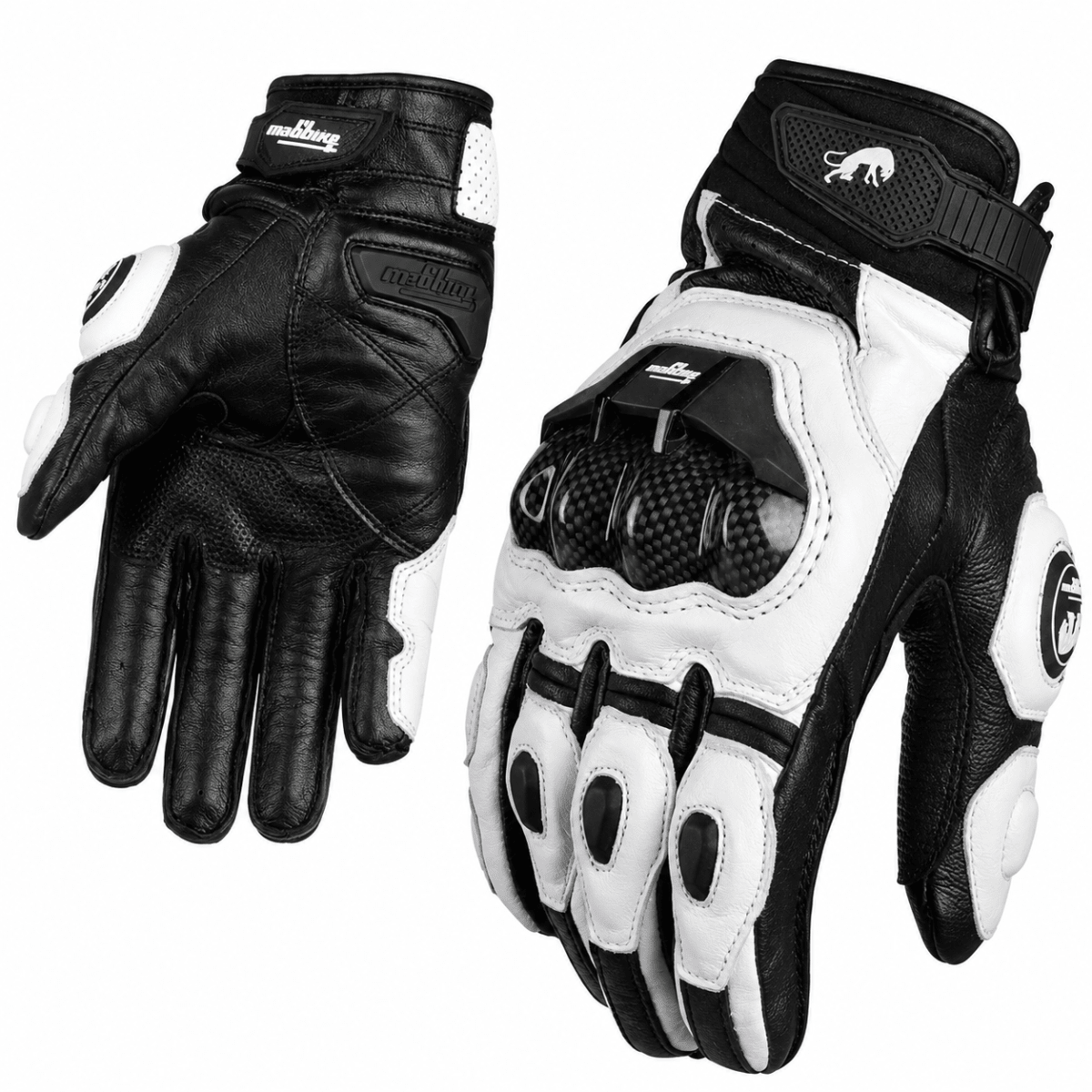 GUANTE MOTO FURYGAN CUERO BLANCO NEGRO | RENDIMIENTO DEPORTIVO Y PROTECCIÓN PREMIUM2