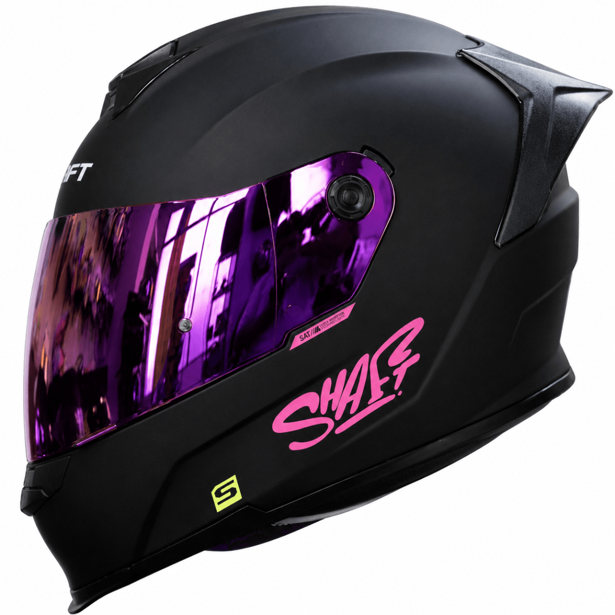 CASCO SHAFT 502SP SOLID NEGRO FUCSIA | CASCO INTEGRAL CERTIFICADO DOT ACREDITADO1