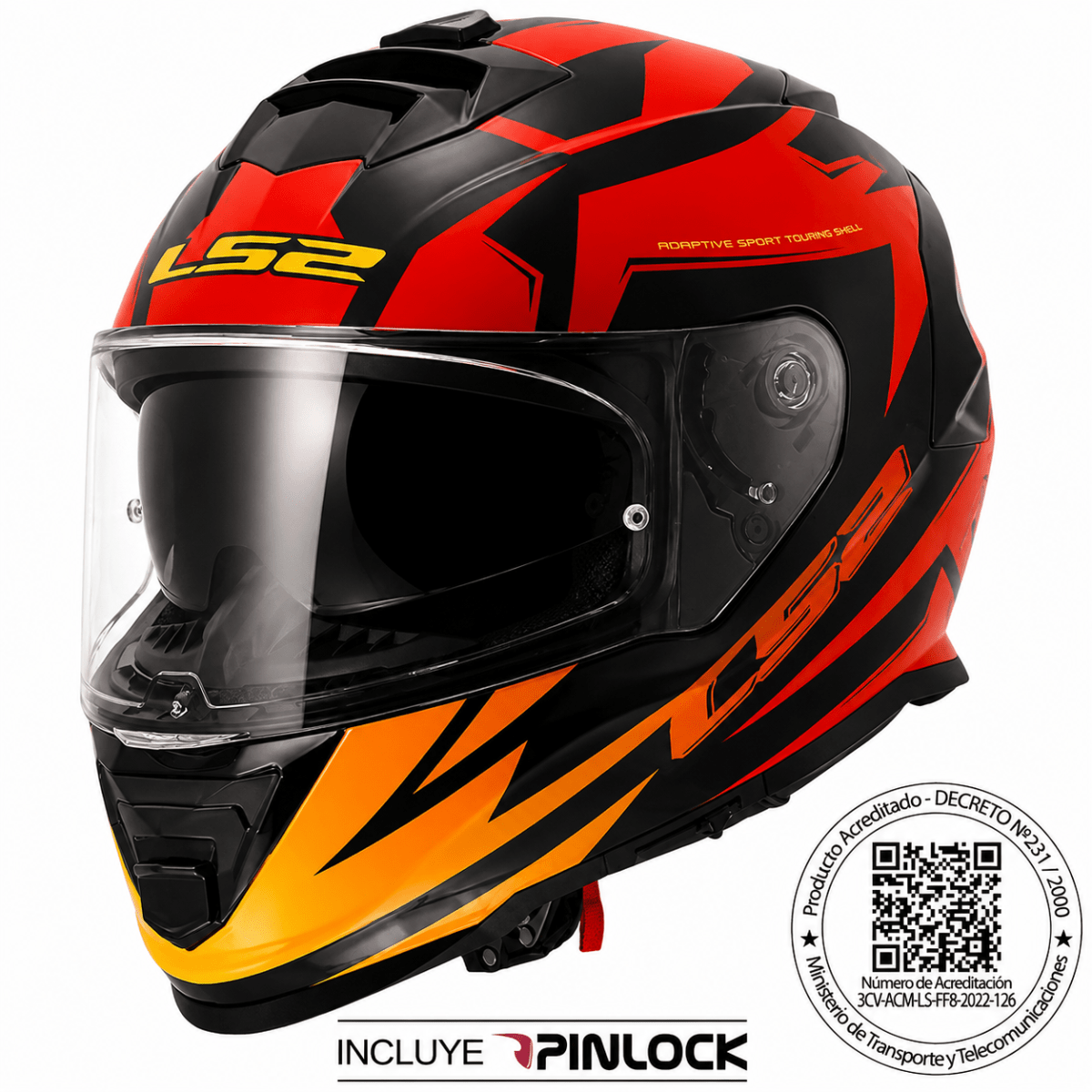 CASCO LS2 FF800 STORM II ATOMIK SHADOW ROJO | CERTIFICADO ECE 22.061