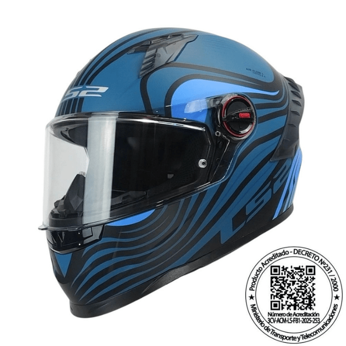 CASCO LS2 FF816 COSMOS BEATS NEGRO AZUL MATE1