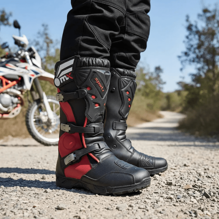 Botas para moto black - red1