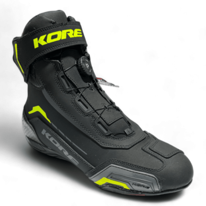 Bota Moto Kore Rapid Negro Amarillo Fluor1