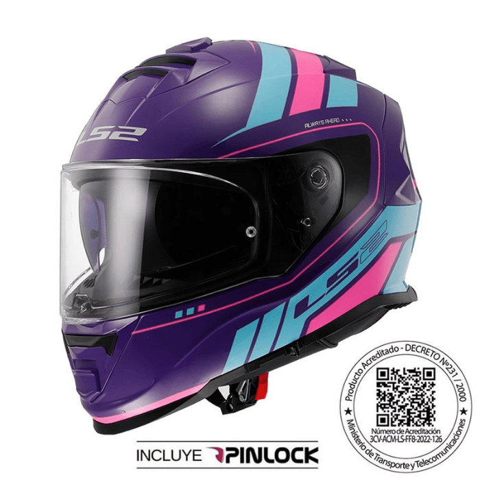 CASCO LS2 FF800 STORM II FIST MORADO AZUL MATE1