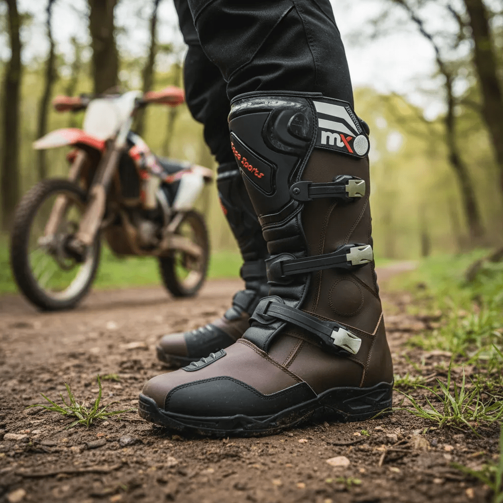 Botas para moto brown1