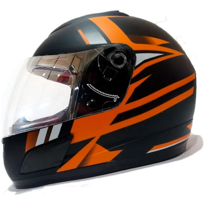 Casco Ghb 626 Herro Negro Naranjo Mate2