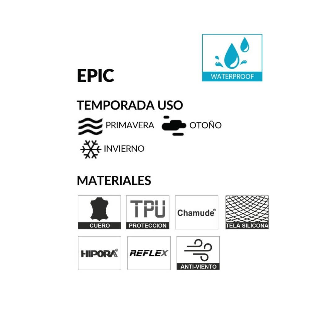 GUANTE PARA MOTO SHELTER EPIC WP4