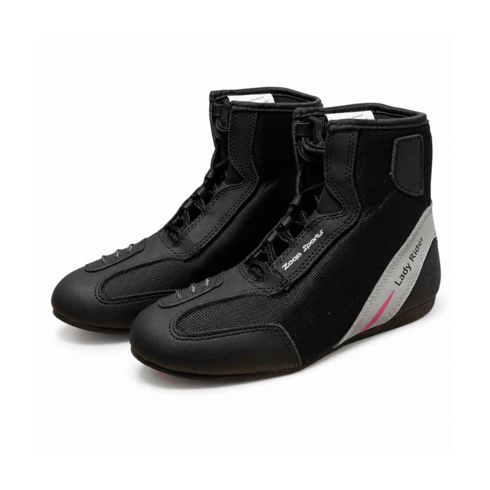 BOTA PARA MOTO MUJER LADY ART-604 CON PROTECCIONES NEGRA, BLANCA Y ROSA1