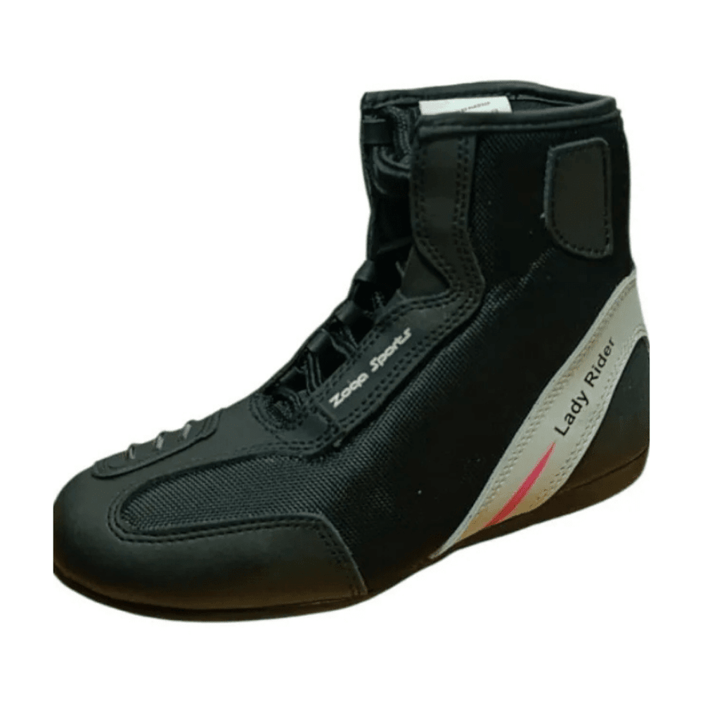 BOTA PARA MOTO MUJER LADY ART-604 CON PROTECCIONES NEGRA, BLANCA Y ROSA2