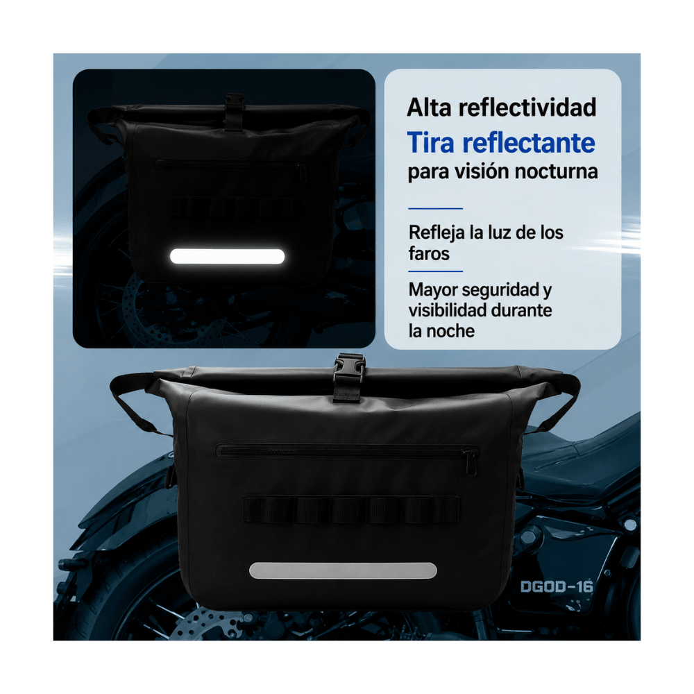 ALFORJA PARA MOTO ALXA DOBLE IMPERMEABLE 35 + 35 LITROS6