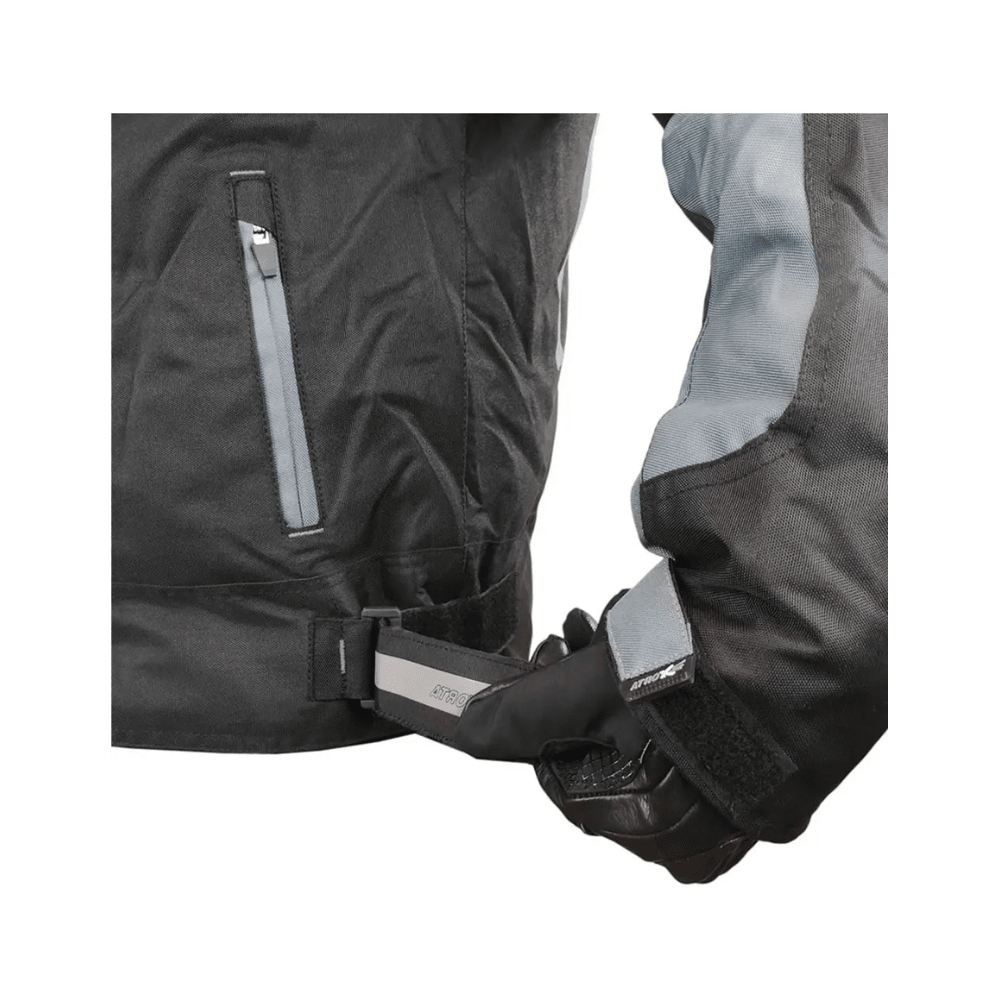 CHAQUETA PARA MOTO ATROX CARDINAL BREAK CON PROTECCIONES NEGRA Y GRIS6