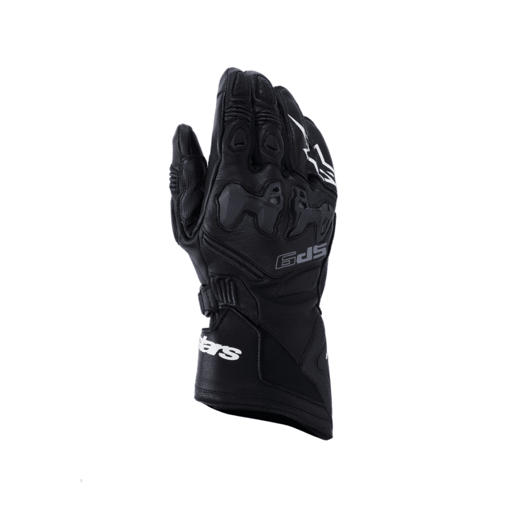GUANTE PARA MOTO ALPINESTARS SP-9 NEGRO BLANCO CON PROTECCIÓN RACING2