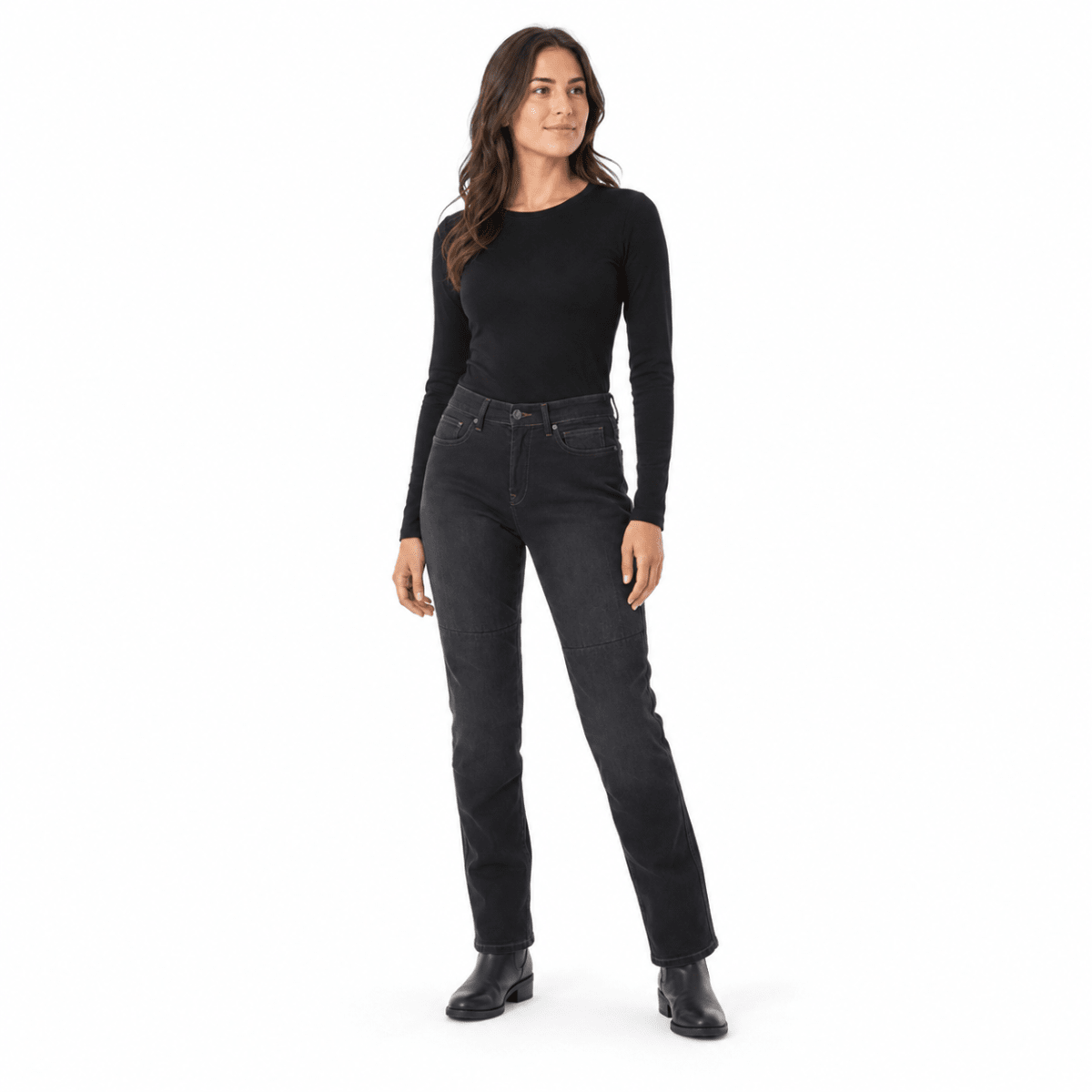 JEANS PARA MOTO MUJER SEVENTY SD-PJ4 REGULAR NEGRO | PROTECCIÓN URBANA2