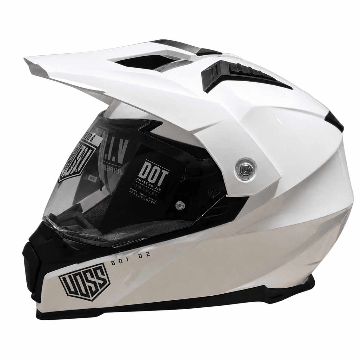 CASCO MOTO MULTIPROPÓSITO VOSS 601-D2 BLANCO CERTIFICADO ECE 22.05 DOT | HOMOLOGADO CHILE1