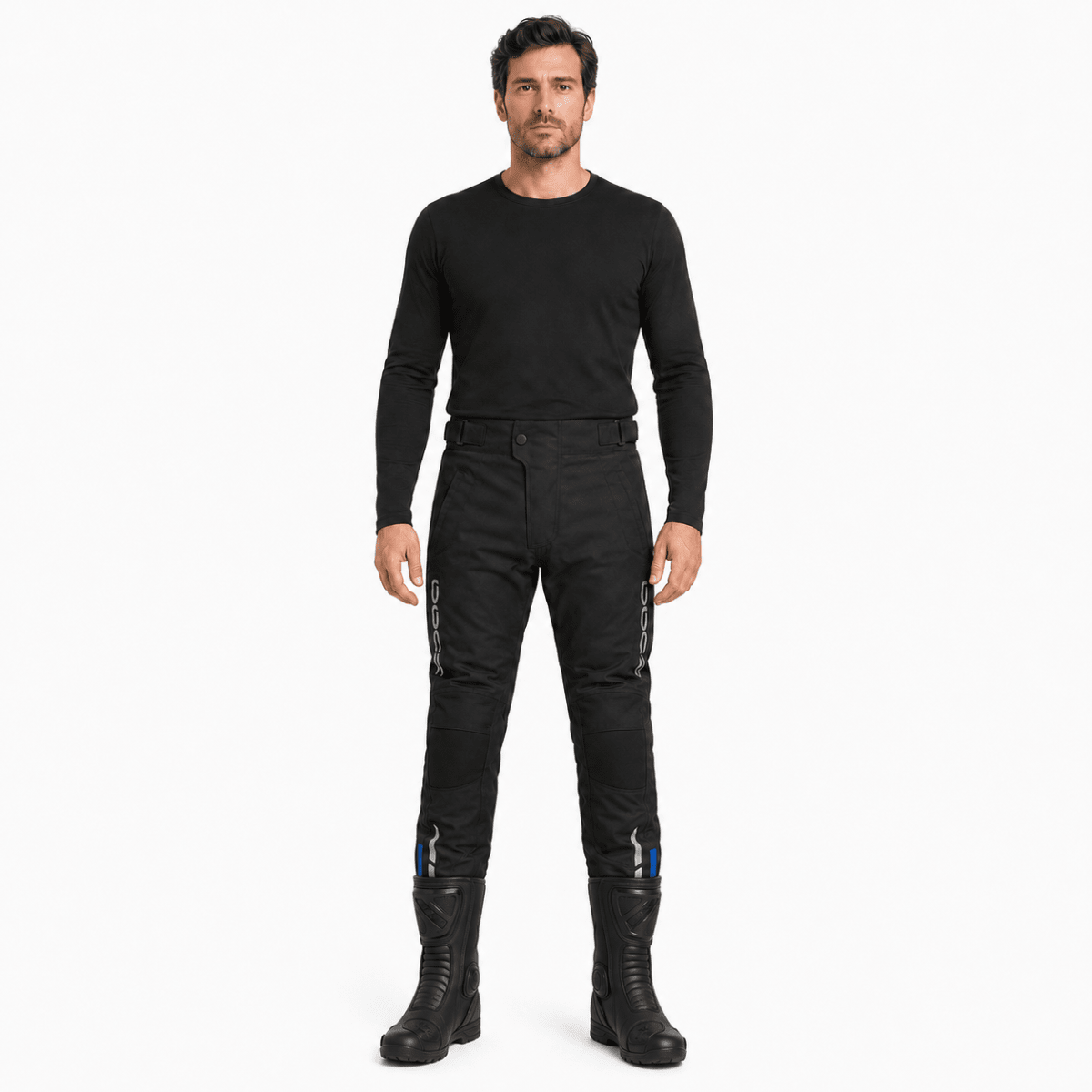 PANTALÓN PARA MOTO SPORT NEGRO AZUL | PROTECCIÓN Y COMODIDAD3