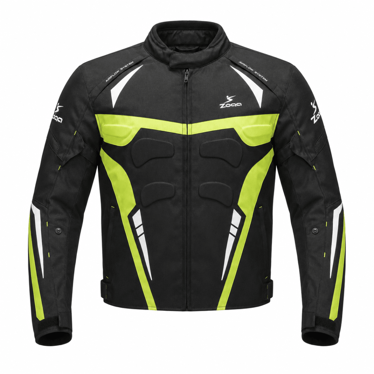 CHAQUETA SAFE DRIVE NEGRA VERDE FLÚOR | CONQUISTA CUALQUIER TERRENO CON CONFIANZA1
