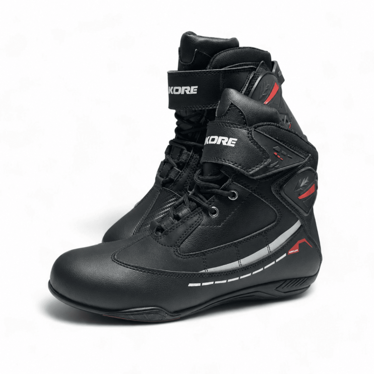 BOTA KORE WARM-UP NEGRO ROJO | PROTECCIÓN Y CONFORT PARA RODAR TODO EL AÑO1