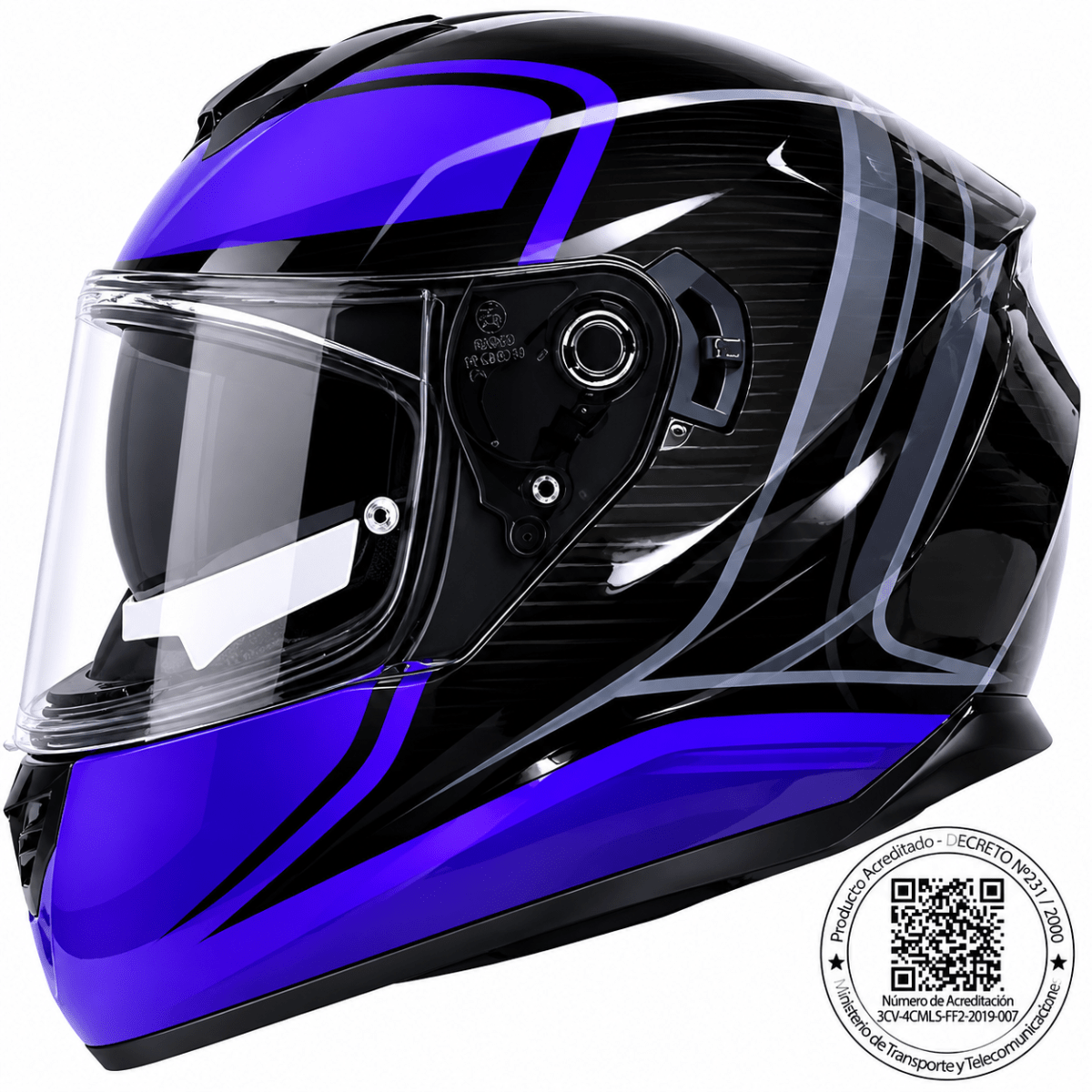 CASCO LS2 FF320 STREAM EVO FLAUX NEGRO AZUL | CASCO INTEGRAL CERTIFICADO ECE 22.051