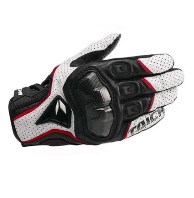 GUANTES PARA MOTO TAICHI CON PROTECCIÓN DE CARBONO BLANCO NEGRO | PROTECCIÓN PARA EL VERANO2