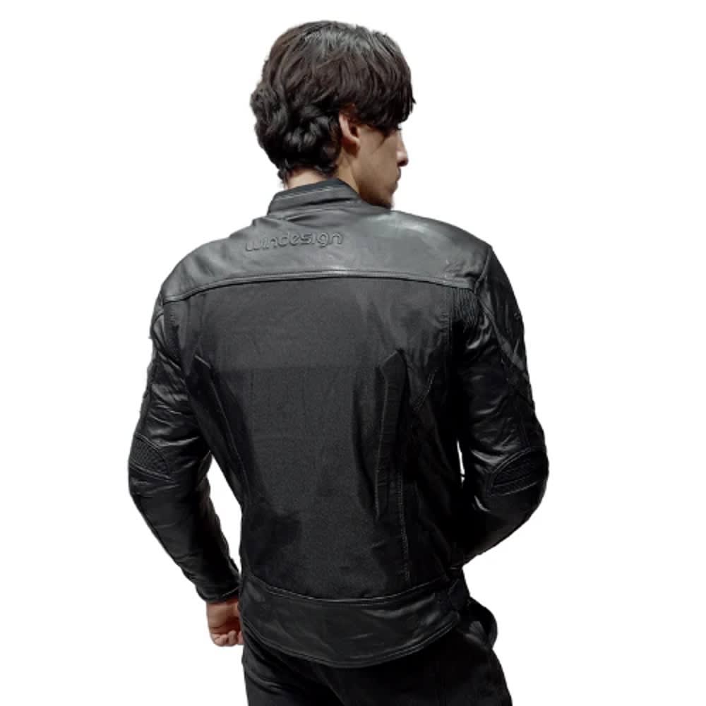 CHAQUETA MIXTA CUERO CORDURA NEGRA PARA MOTO | PROTECCIÓN, ESTILO Y RESISTENCIA3