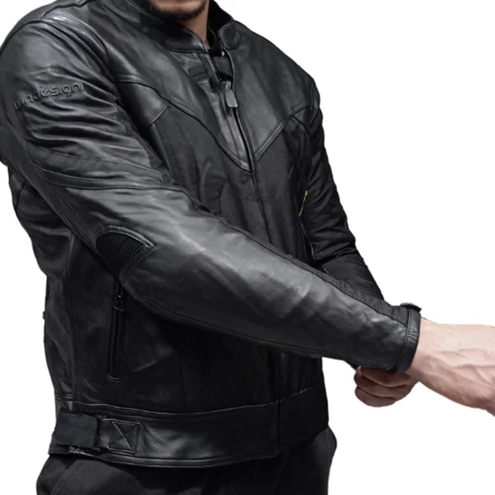 CHAQUETA MIXTA CUERO CORDURA NEGRA PARA MOTO | PROTECCIÓN, ESTILO Y RESISTENCIA4