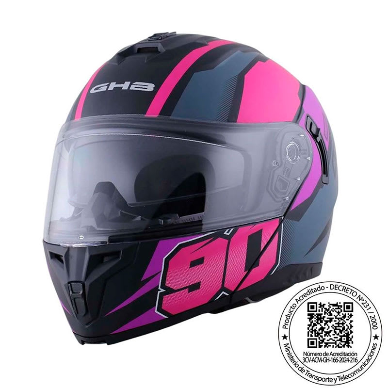 CASCO GHB 166 NINETY NEGRO ROSA MORADO MATE1