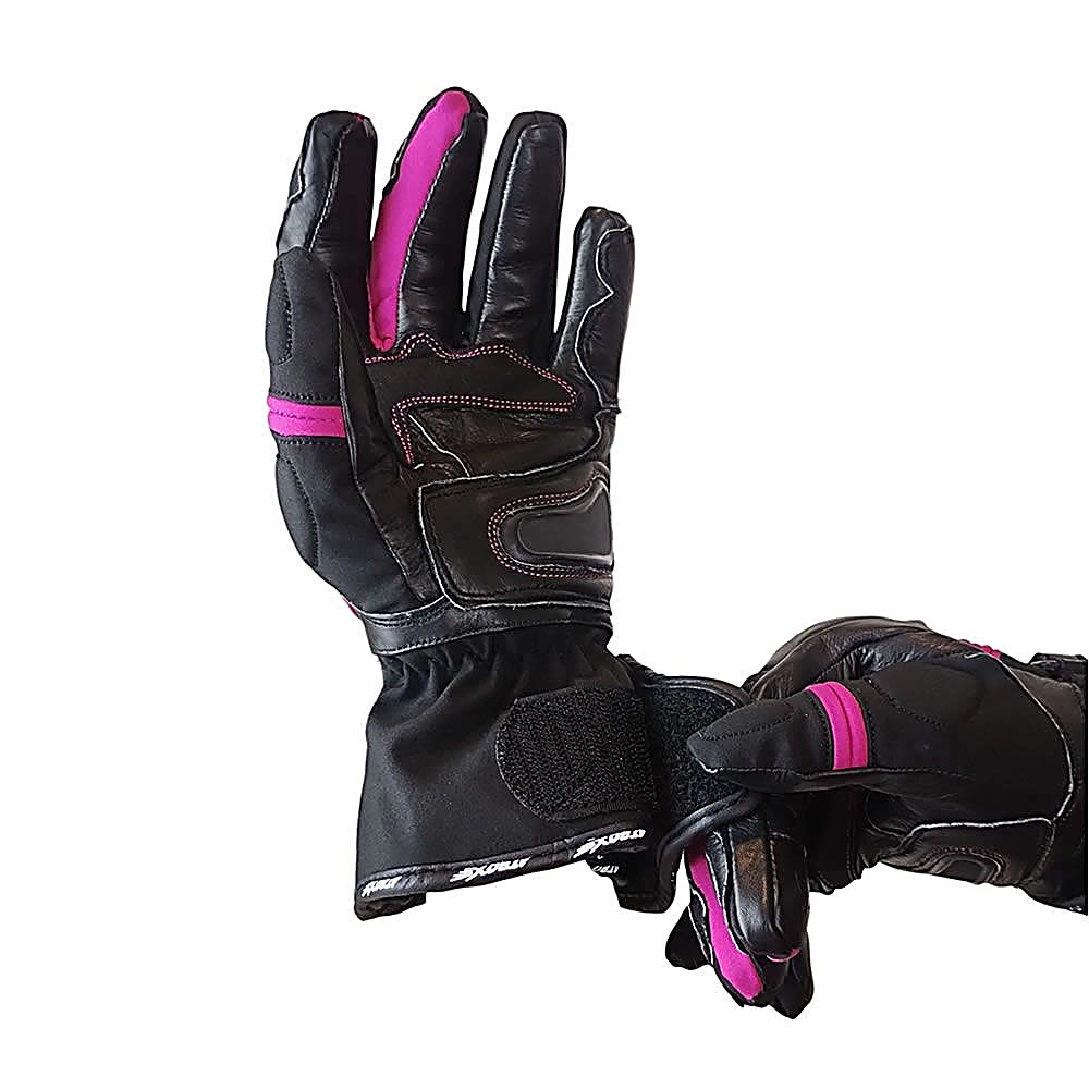 GUANTE ATROX MIG CUERO Y TEXTIL NEGRO ROSA | PROTECCIÓN Y CONFORT EN CADA RUTA3